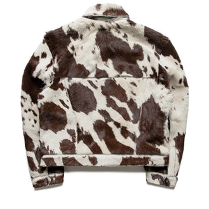 Represent Cow Hide Trucker Jacket - Brown/White