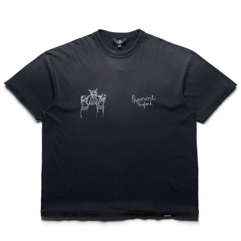 Represent Hand Drawn Thoroughbred Dogs Tee - Aged Black