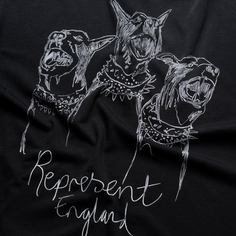 Represent Hand Drawn Thoroughbred Dogs Tee - Aged Black
