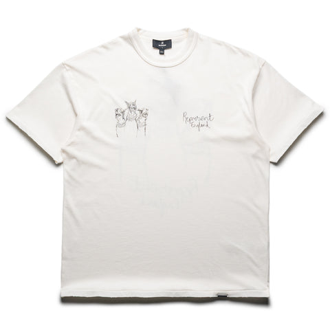 Represent Hand Drawn Thoroughbred Dogs Tee - Washed Ecru