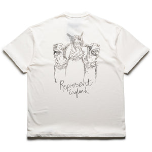 Represent Hand Drawn Thoroughbred Dogs Tee - Washed Ecru
