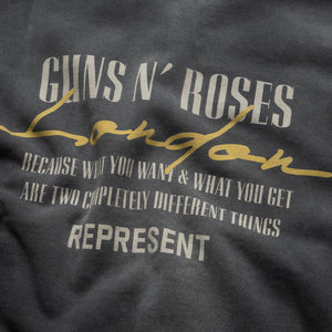 Guns N' Roses x Represent Cross Full Zip Hoodie - Stained Black