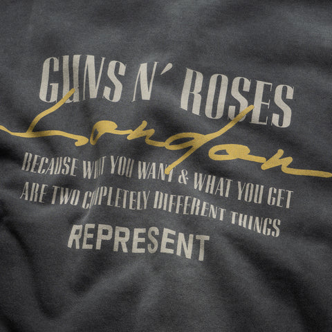 Guns N' Roses x Represent Cross Full Zip Hoodie - Stained Black