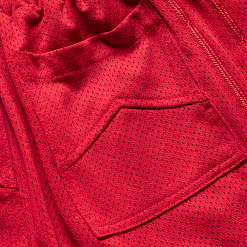Rhude Baggy Mesh Collegiate Logo Shorts - Red/Red