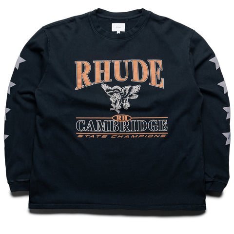 Rhude Cambridge State Champs L/S Tee - Vintage Black