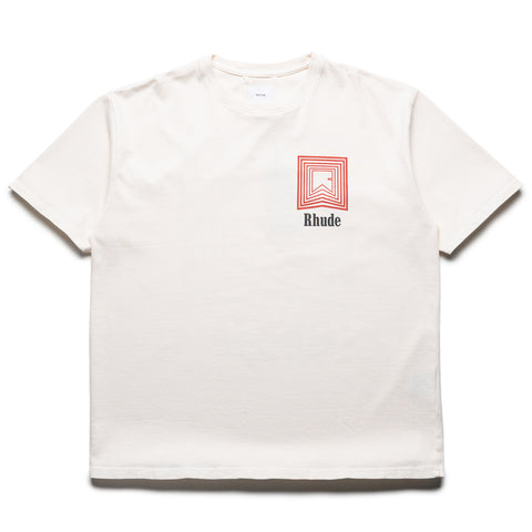 Rhude Chevron Logo Repeat Tee - Vintage White