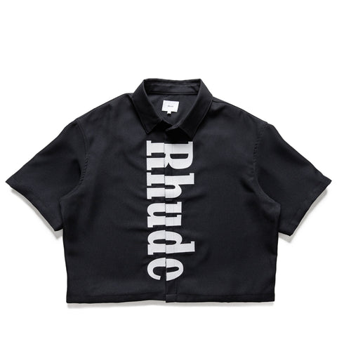 Rhude Center Logo Button Up Shirt - Black/White