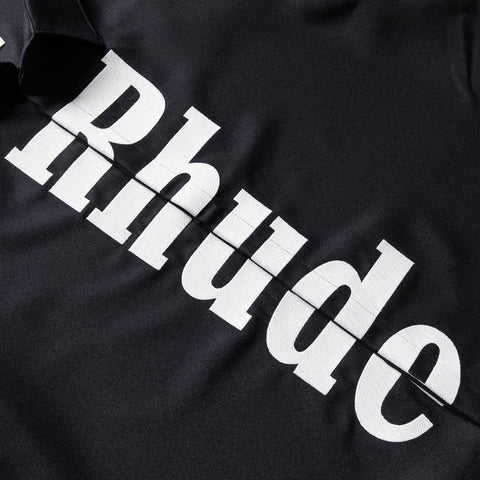 Rhude Center Logo Button Up Shirt - Black/White