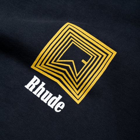 Rhude Chevron Logo Repeat Tee - Vintage Black