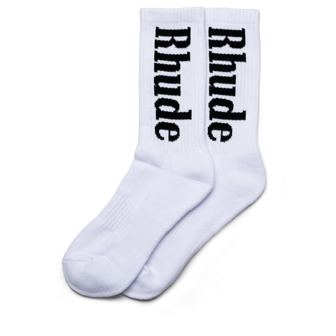 Rhude Vertical Logo Sock - White/Black