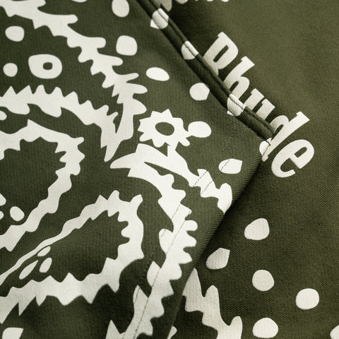 Rhude Bandana Hoodie - Olive