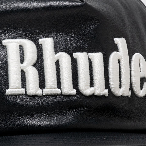 Rhude Logo Leather Hat - Black