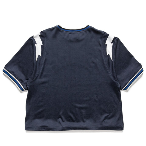 Rhude Logo Lightning Ringer Tee - Navy/White