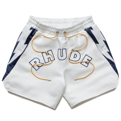 Rhude Logo Lightning Shorts - White/Navy