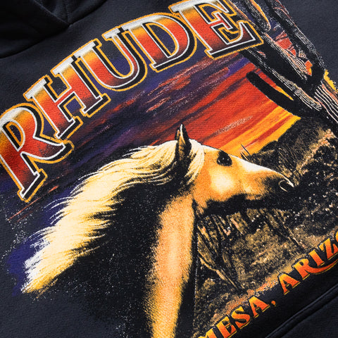 Rhude Mesa Stallion Hoodie - Vintage Black/Red
