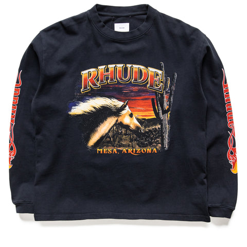 Rhude Mesa Stallion L/S Tee - Vintage Black/Red