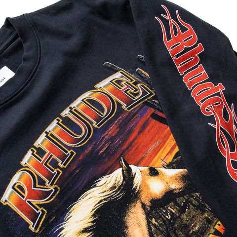 Rhude Mesa Stallion L/S Tee - Vintage Black/Red