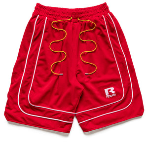 Rhude Mesh Piping Baggy Track Shorts - Red/White