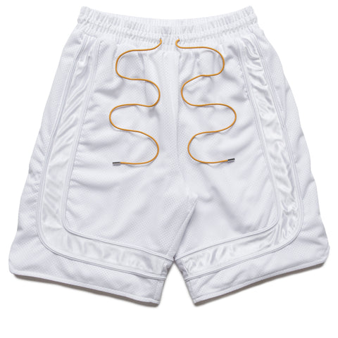 Rhude Mesh Piping Baggy Track Shorts - White/White