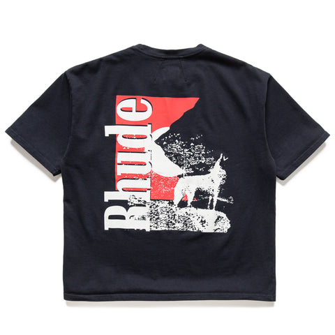 Rhude Moonlight Wolf Pocket Tee - Vintage Black/White