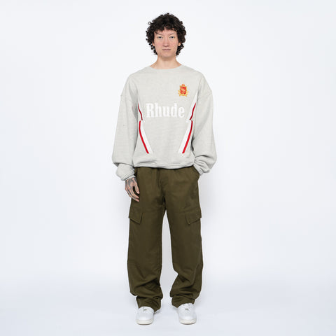 Rhude Lightning Crewneck - Heather Grey