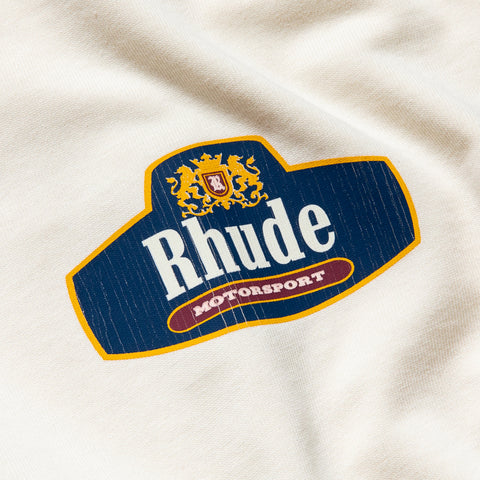 Rhude Racing Crest Tee - Vintage White/Navy