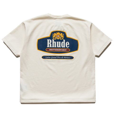 Rhude Racing Crest Tee - Vintage White/Navy