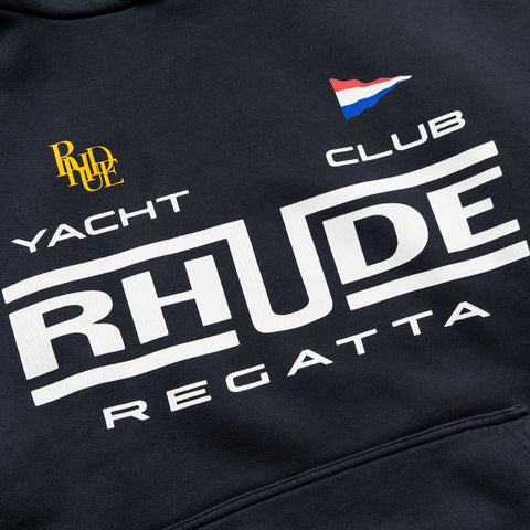 Rhude Regatta Club Hoodie - Vintage Black/Whtie