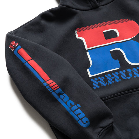 Rhude Split Petrol Logo Hoodie - Vintage Black/Red