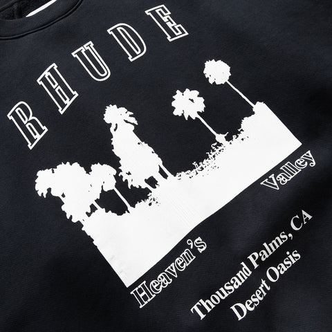 Rhude Thousand Palms Crewneck - Vintage Black/White