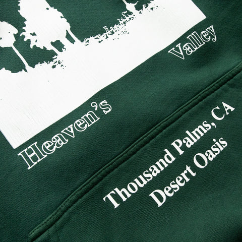 Rhude Thousand Palms Hoodie - Vintage Forest Green/White
