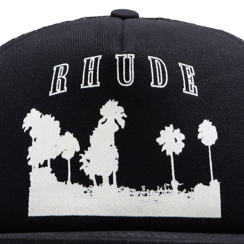 Rhude Thousand Palms Trucker Hat - Black/White