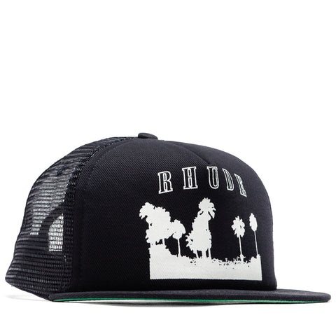 Rhude Thousand Palms Trucker Hat - Black/White