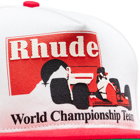 Rhude Rhude Trophy Racing Hat - White/Red