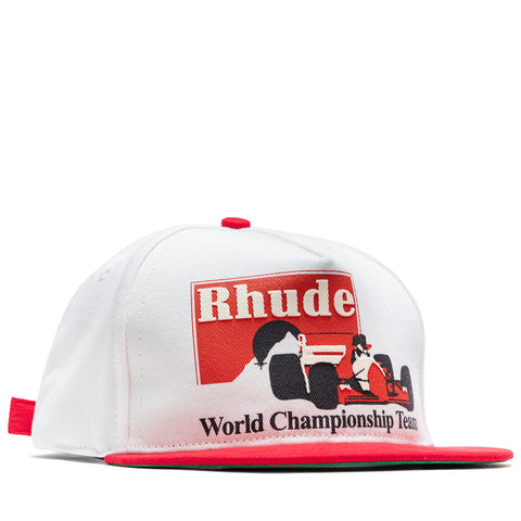 Rhude Rhude Trophy Racing Hat - White/Red