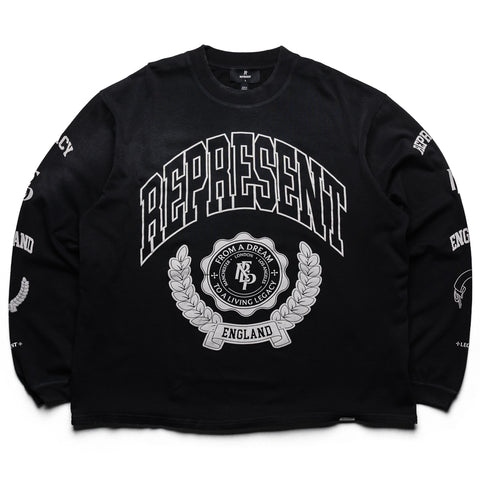 Represent Legacy Crest L/S Tee - Stained Black