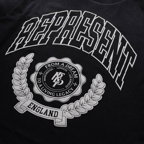 Represent Legacy Crest L/S Tee - Stained Black