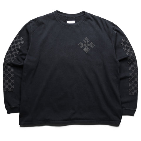 Rhude Cross Logo L/S Tee - Vintage Black