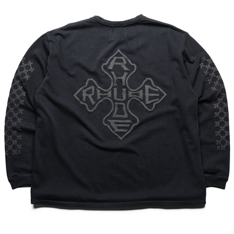 Rhude Cross Logo L/S Tee - Vintage Black