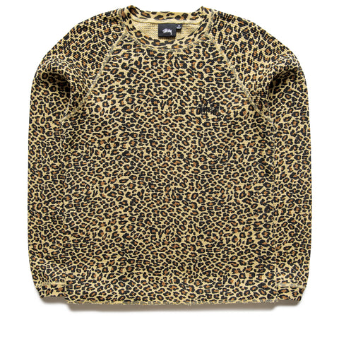 Stussy Raglan Thermal Basic Stock - Leopard