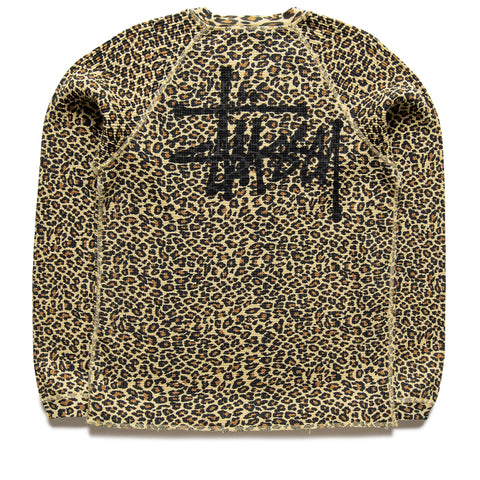 Stussy Raglan Thermal Basic Stock - Leopard