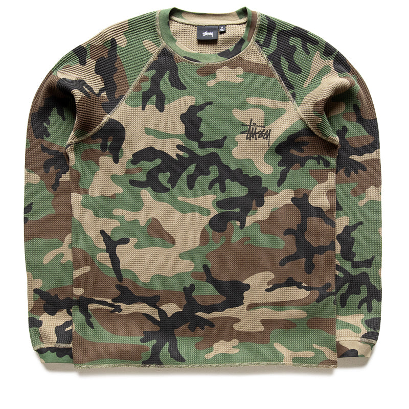 STUSSY BASIC THERMAL CAMO サーマル カモ M Stussy Raglan Thermal L/S Crew Desert Camo Men's - SS24 - US