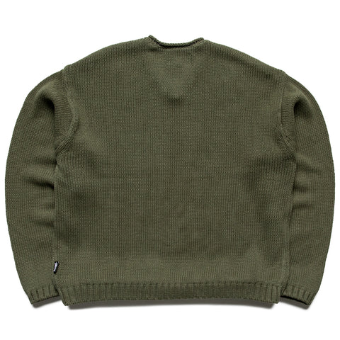 Stussy Roll V Neck Sweater - Olive