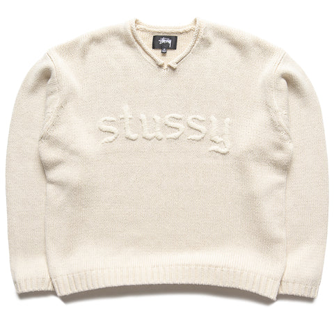 Stussy Roll V Neck Sweater - Natural