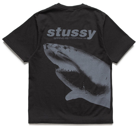 Stussy Shark Pig Dyed Tee - Faded Black