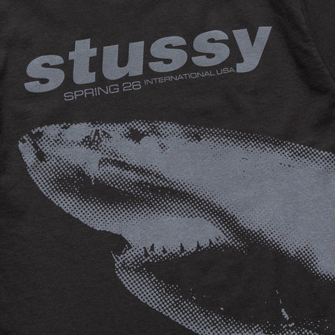 Stussy Shark Pig Dyed Tee - Faded Black