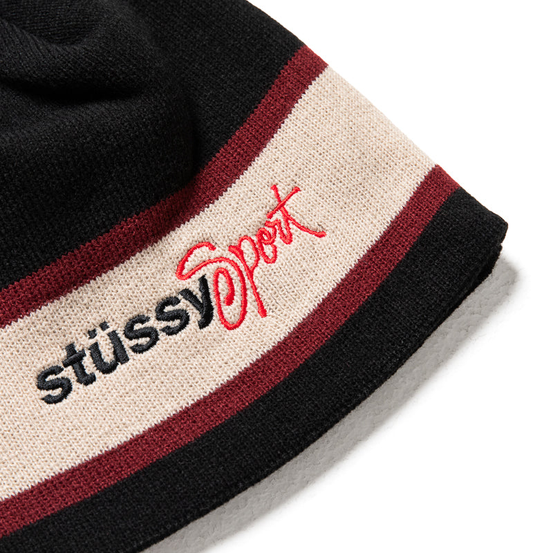 stussy sport ビーニー ☆人気☆【STUSSY】☆SPORT JACQUARD SKULLCAP BEANI.E☆Black