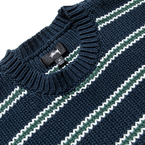 Stussy Chunky Stripe Sweater - Ocean