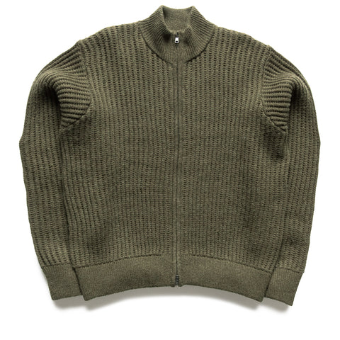 Stussy Lambs Wool Zip Sweater - Green