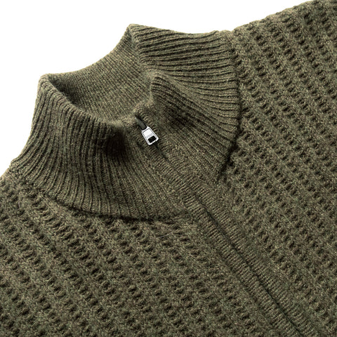 Stussy Lambs Wool Zip Sweater - Green